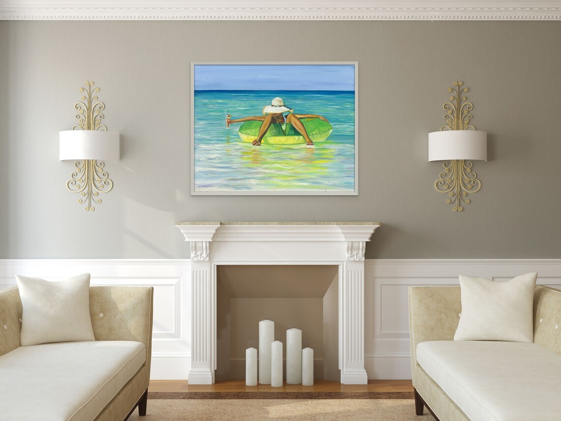 Floating In Crystal Clear Waters Coastal Art Print - Image 3