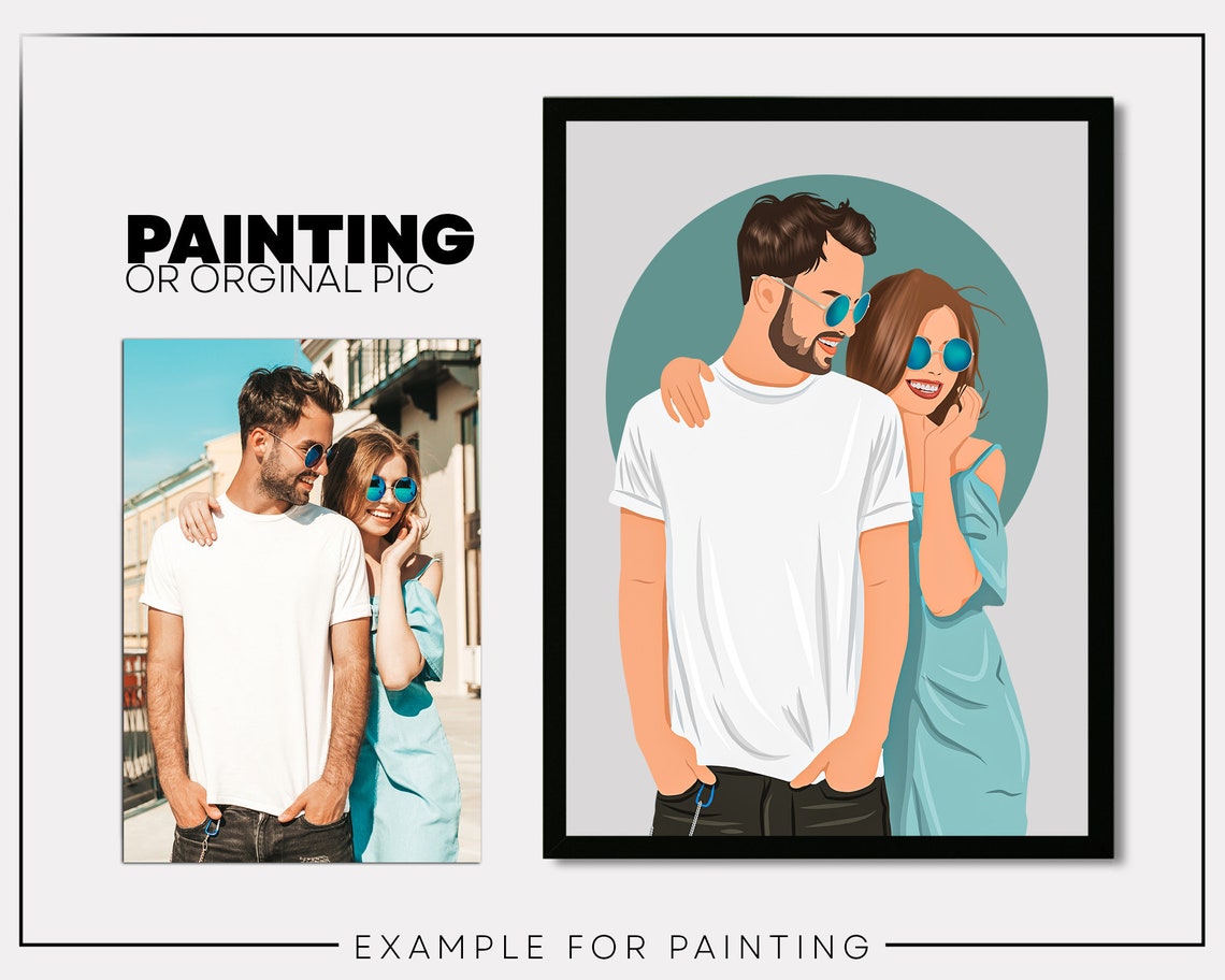 Custom Illustration Faceless Portrait Personalized Photo Photo Illustration Personalised Portrait Boyfriend Gift Girlfriend Gift Dad - Image 2