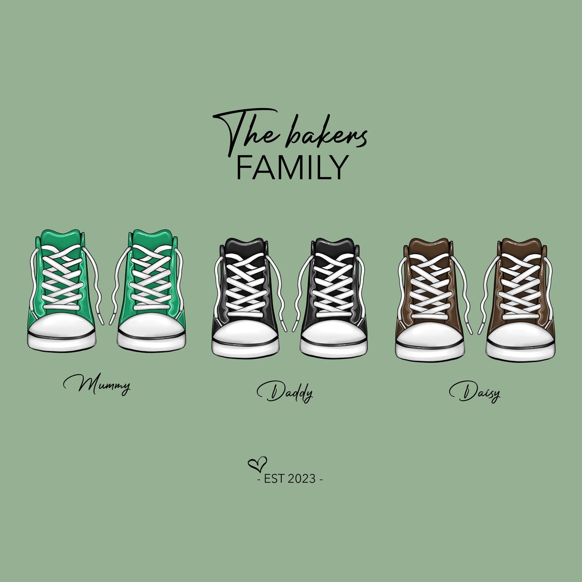 Custom Shoes Drawing Gifts Gift For Her Gift For Family Goft For Sister Personalized Minimal Wall Art Drawing - Image 3