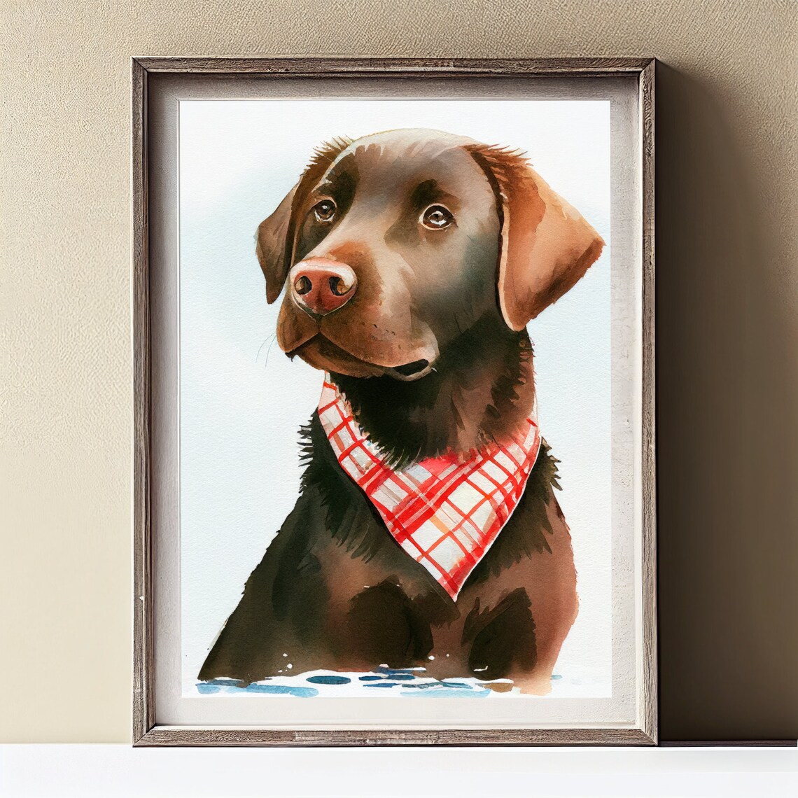 Chocolate Labrador Watercolor Art Print, Nursery Decor - Image 2