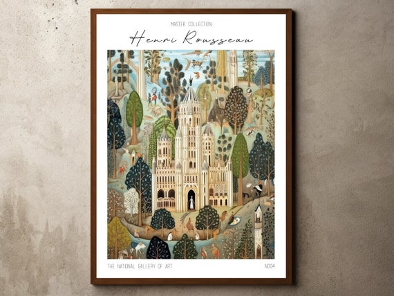 Henri Rousseau Print Poster Tropical Decor Botanical Jungle Exhibition Church Cathedral Vintage Wall Art