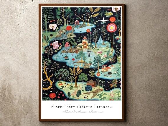 Henri Rousseau Print Poster Tropical Decor Botanical Jungle Exhibition Animals Forest Vintage Wall Art