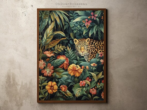 Henri Rousseau Print Poster Tropical Decor Botanical Jungle Exhibition Vintage Wall Art