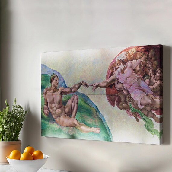 Michelangelos Creation of Adam Sistine Chapel Renaissance Art Poster