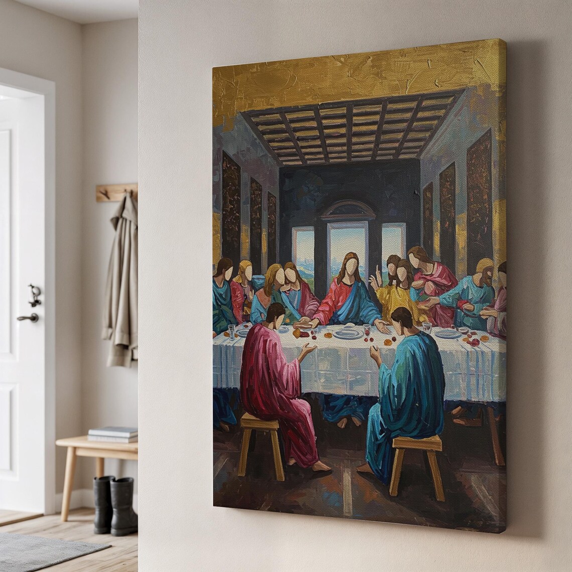 The Last Supper Canvas Leonardo da Vinci Classic Religious Painting Wall Poster