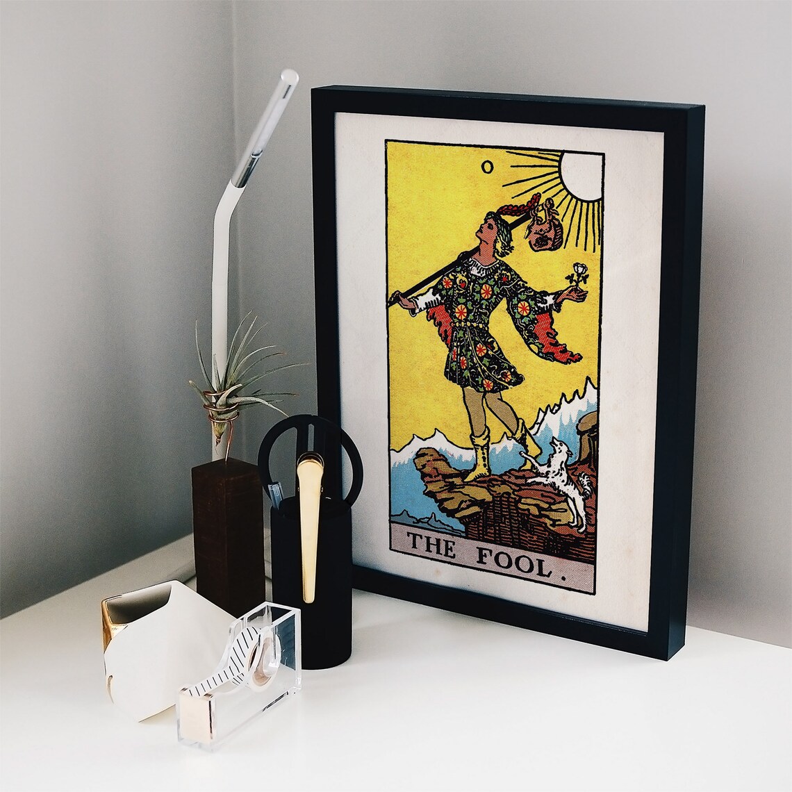 The Fool Tarot Card Vintage Rider Waite Smith Occult Art Print - Image 2