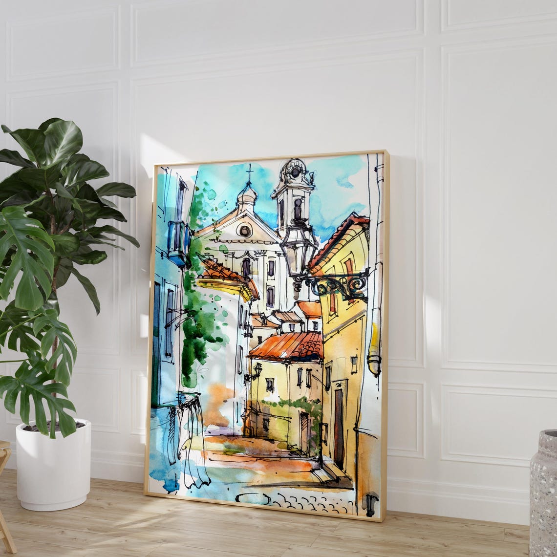 Lisbon Portugal Print Art Lisbon Wall Art Portugal Wall Art Portugal Painting Portugal Art Print Watercolor Painting - Image 2