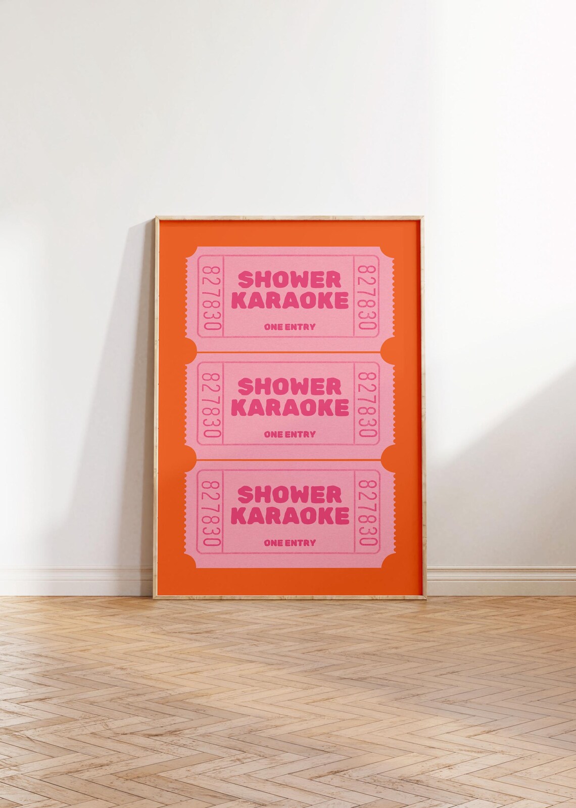 Retro Shower Karaoke Bathroom Funny Wall Art Print