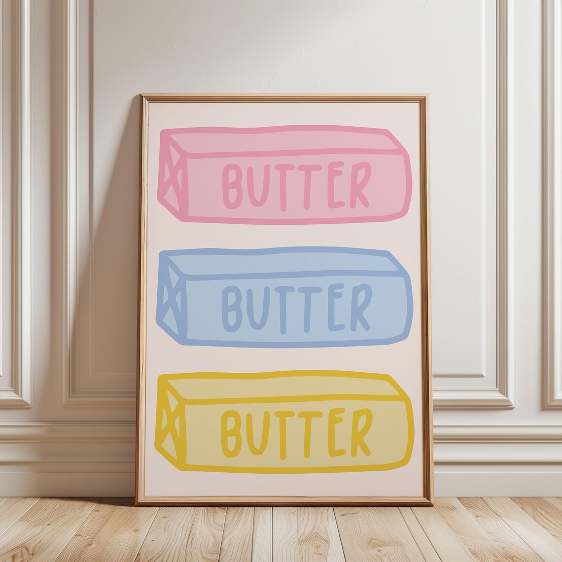 Cute Butter Bar Poster, Kitchen Foodie Decor