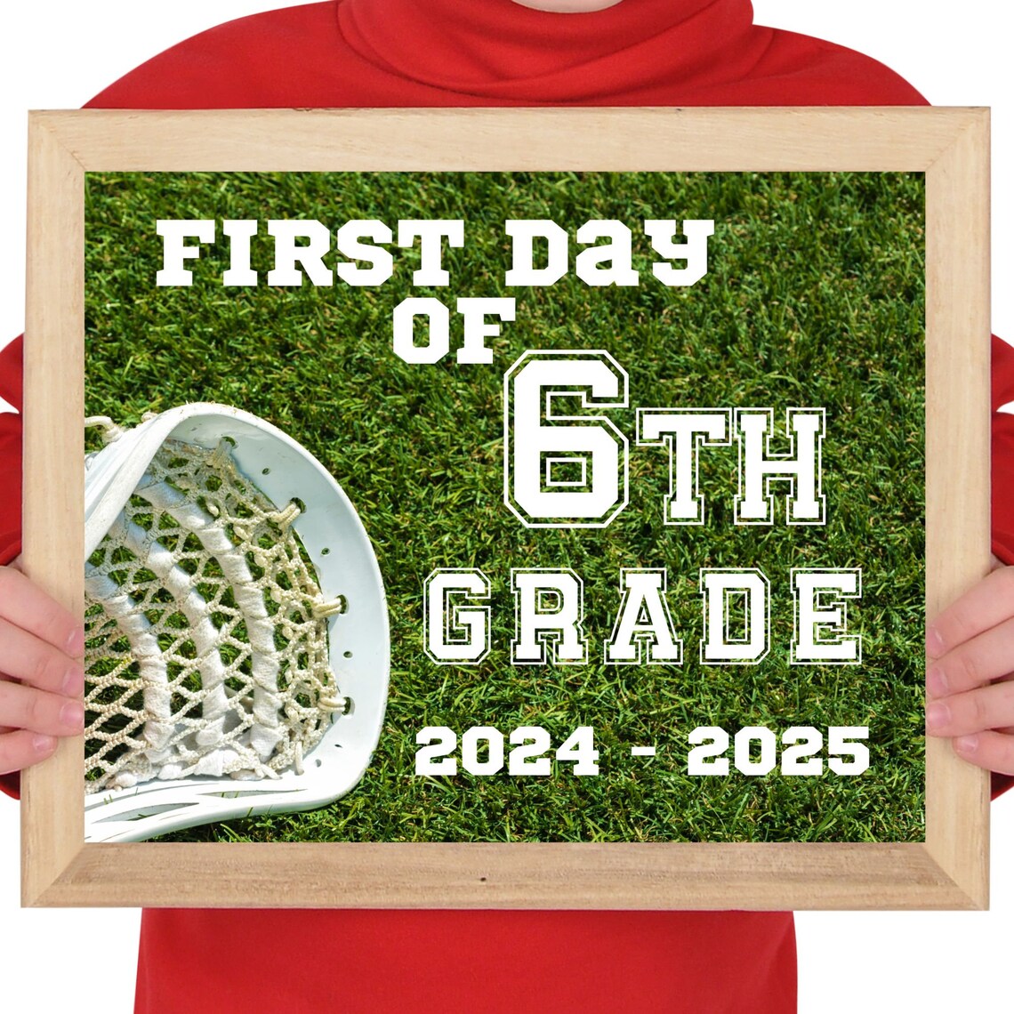 First Day Of School Sign First Day Of 6th Grade Lacrosse Sports Sign Boys Back To School Photo Prop Sixth Grade Lax - Image 2