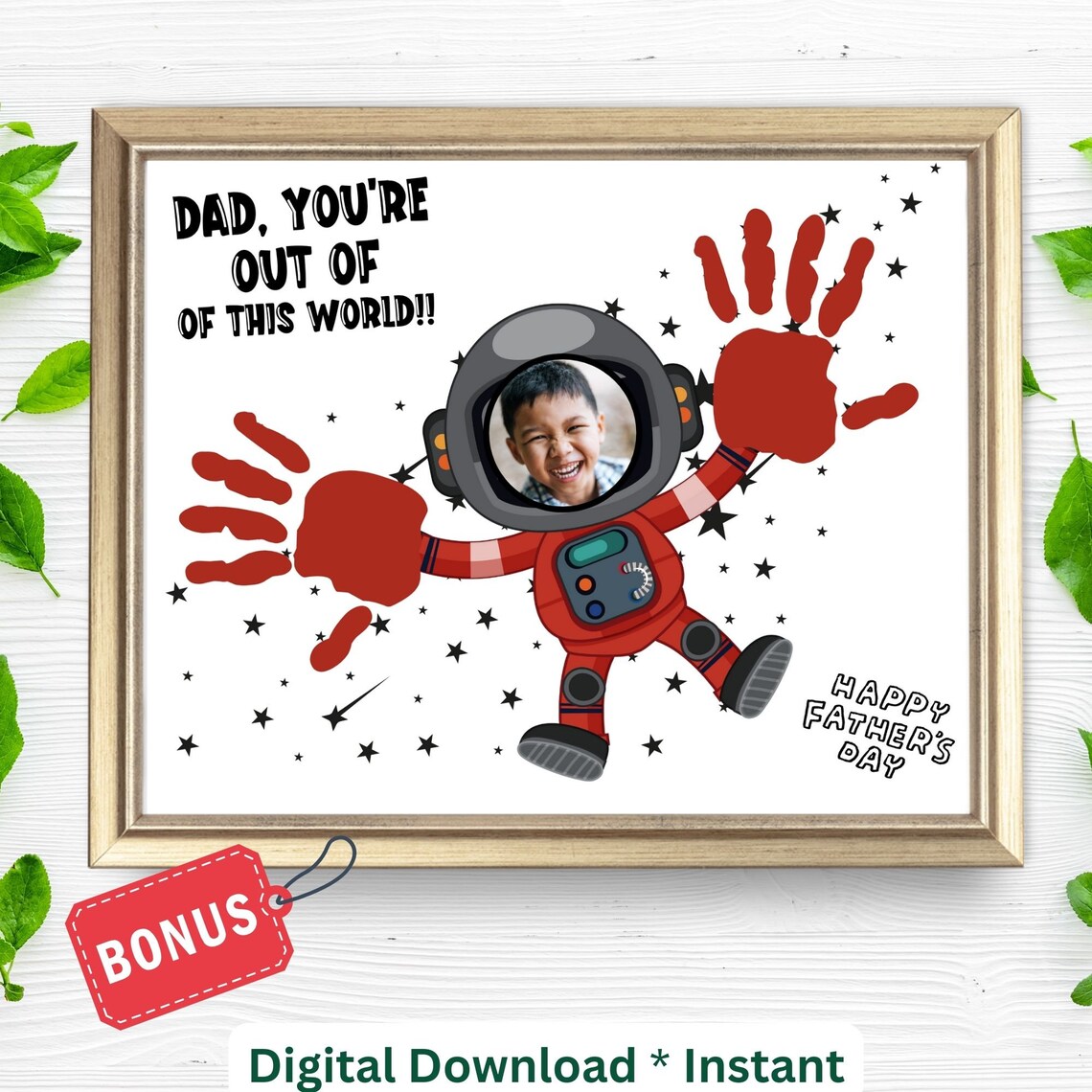 Father's Day Handprint Craft Dad Photo Frame Collage