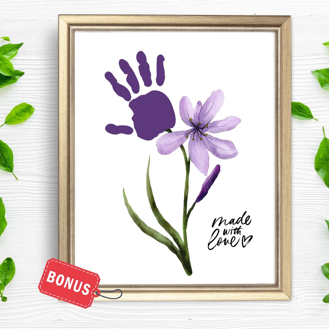 Flower Handprint Craft Art, Mother's Day Keepsake