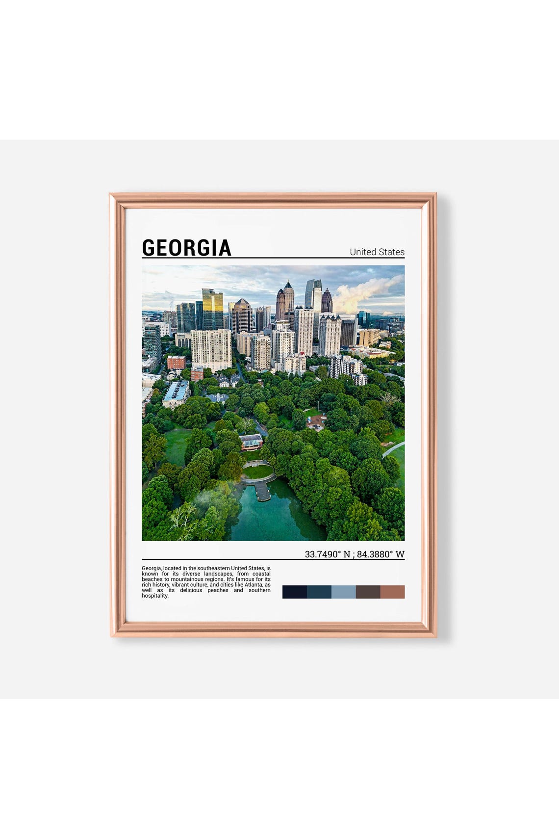 Georgia Print Georgia Travel Poster Georgia Art Georgia Travel Gift Georgia Photo Usa
