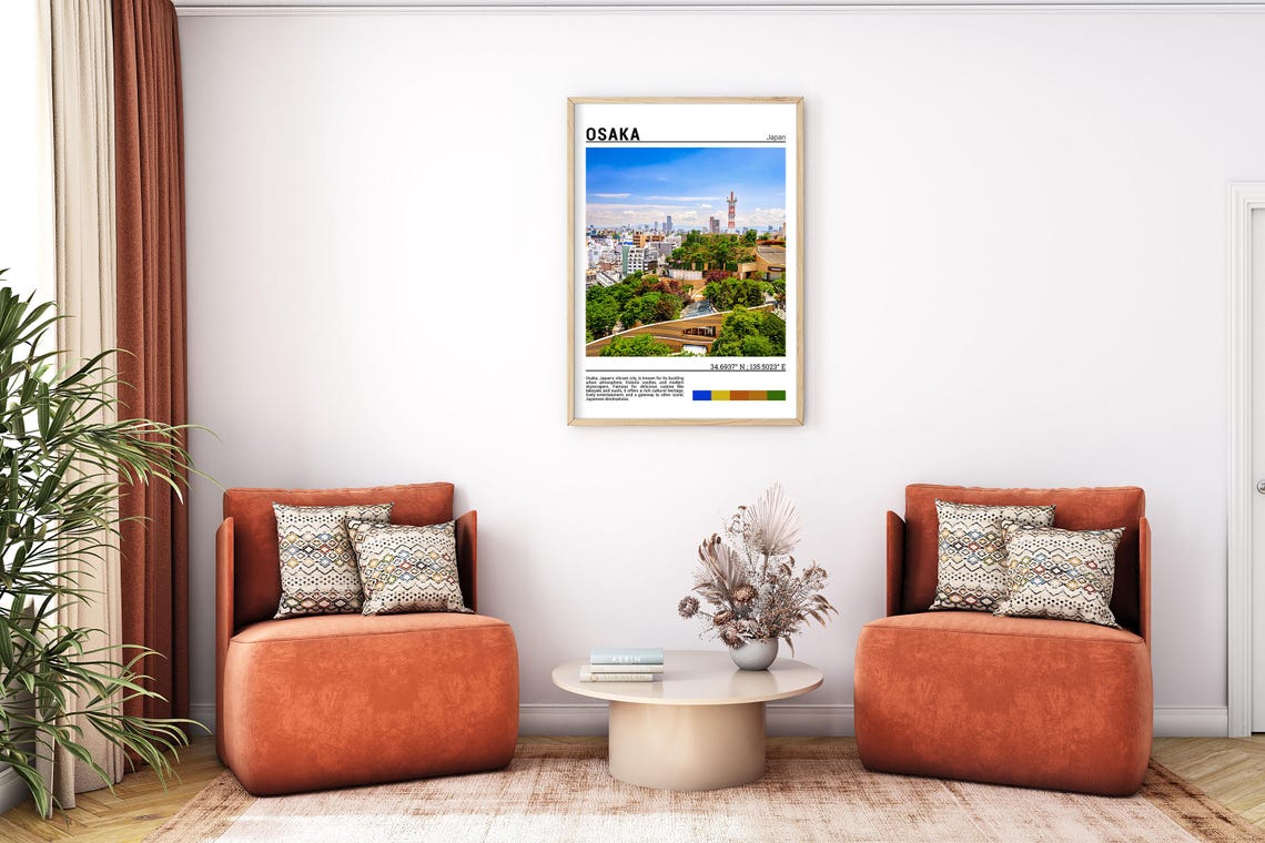 Osaka Japan Skyline Cityscape Tower View Urban Travel Poster - Image 7