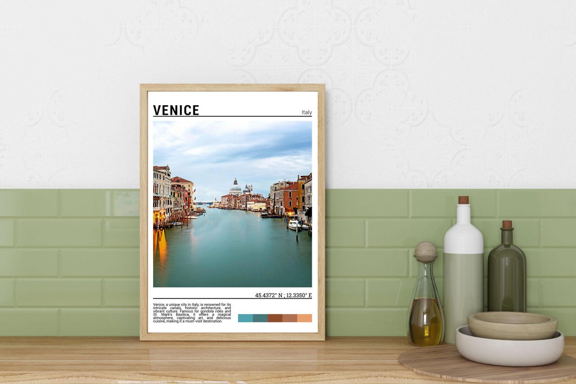 Venice Italy Grand Canal and Salute Dome Waterfront Photo Poster - Image 3
