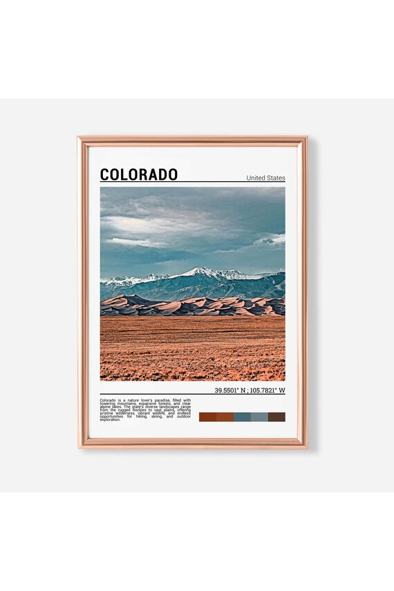 Colorado Great Sand Dunes Against Snowy Peaks Landscape Poster