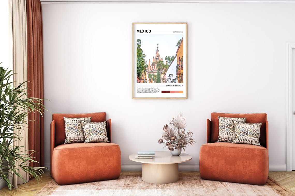 Mexico San Miguel de Allende Pink Church Spires Scene Poster - Image 7