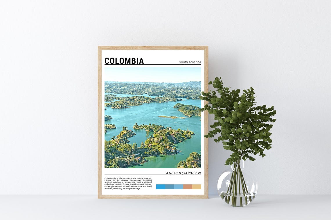 Colombia Poster Colombia Print Colombia Travel Poster Colombia Art Colombia Travel Gift Colombiasouth America - Image 4