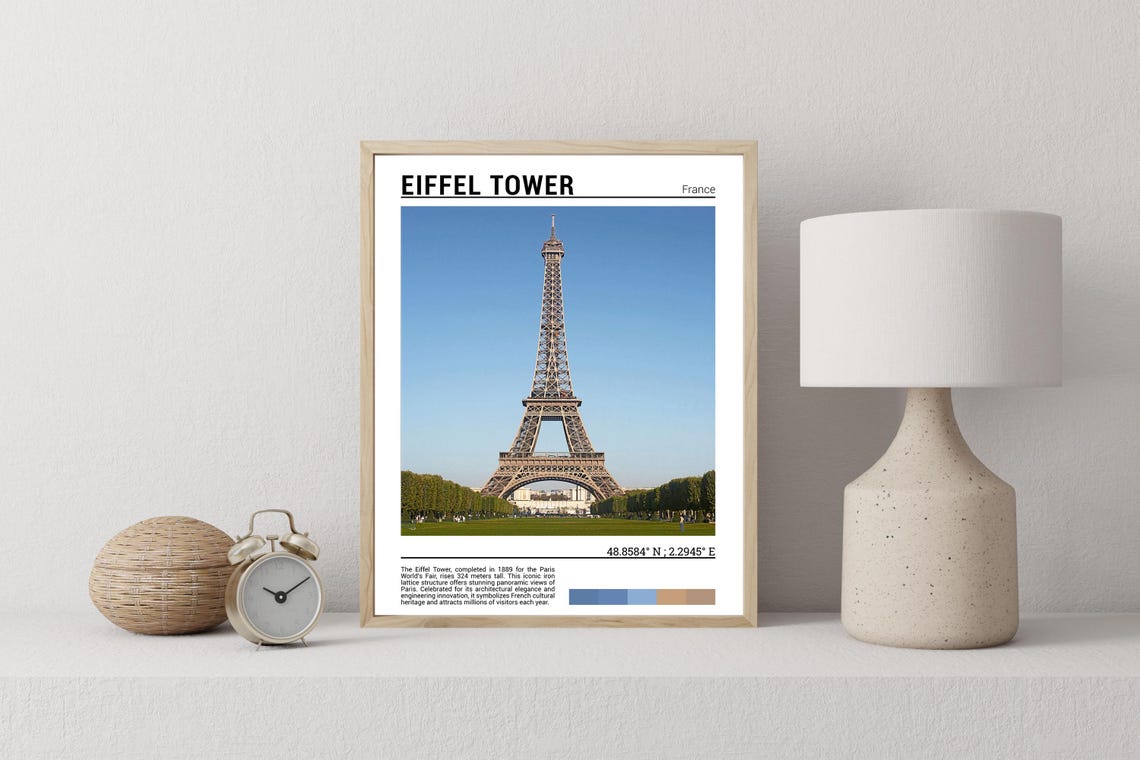Eiffel Tower Paris France Iconic Landmark Daytime Photo Poster - Image 2