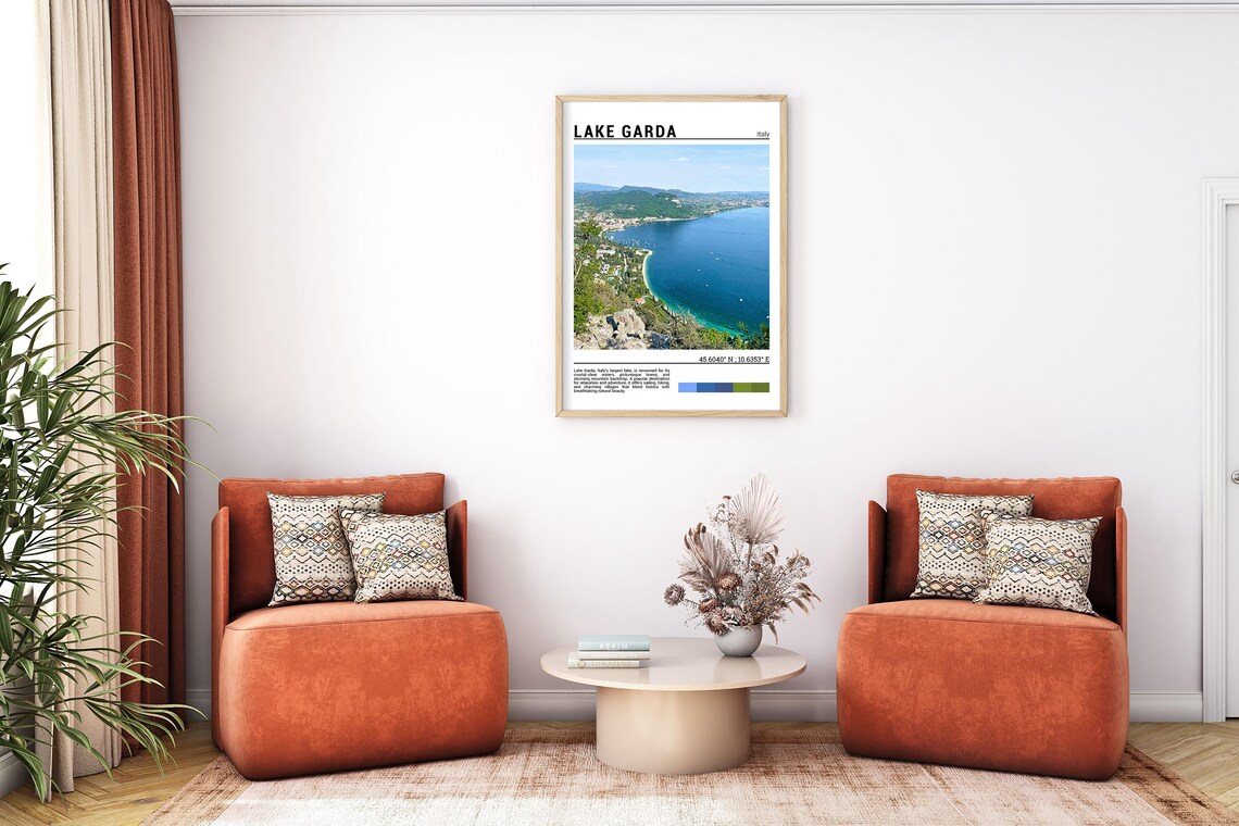 Lake Garda Italy Blue Water Shoreline Mountain View Photo Poster - Image 7