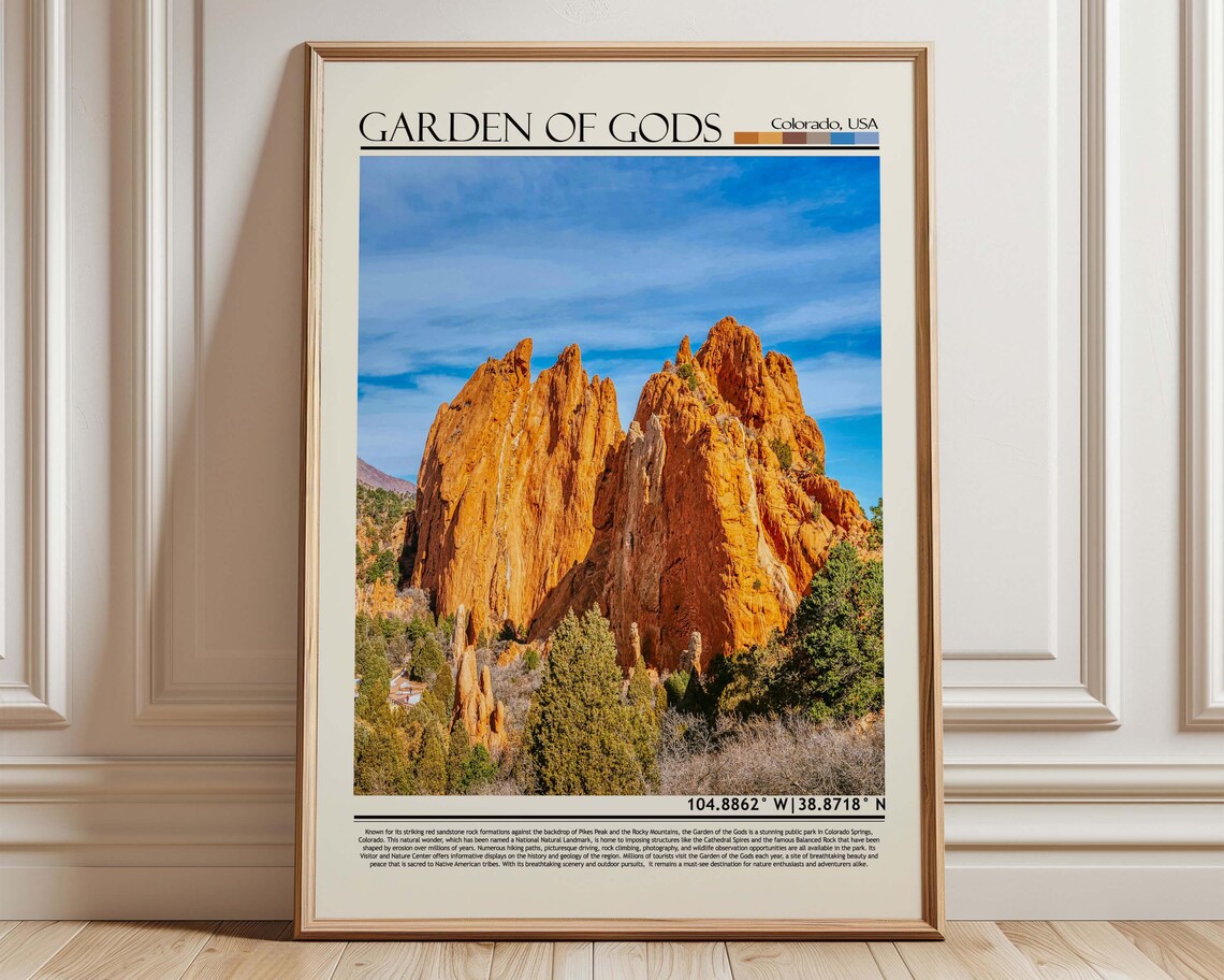 Garden of the Gods Colorado Red Rock Formations Travel Poster