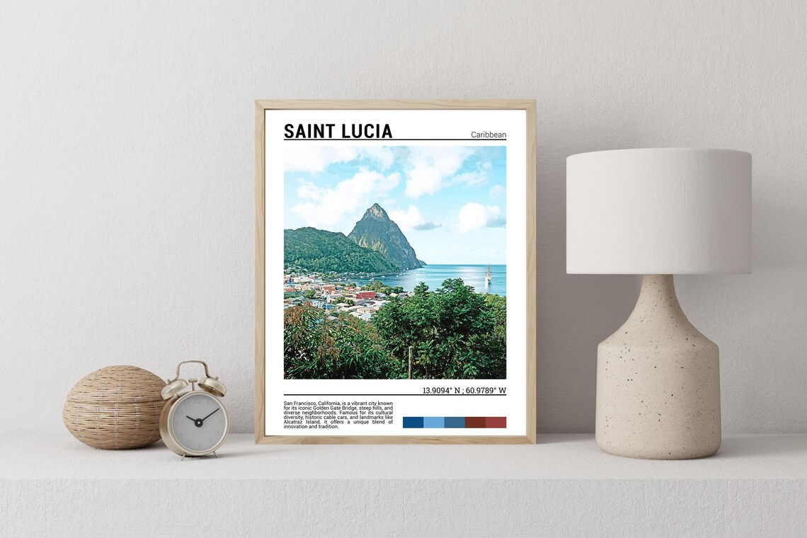 Saint Lucia Travel Poster, Caribbean Art Print - Image 2
