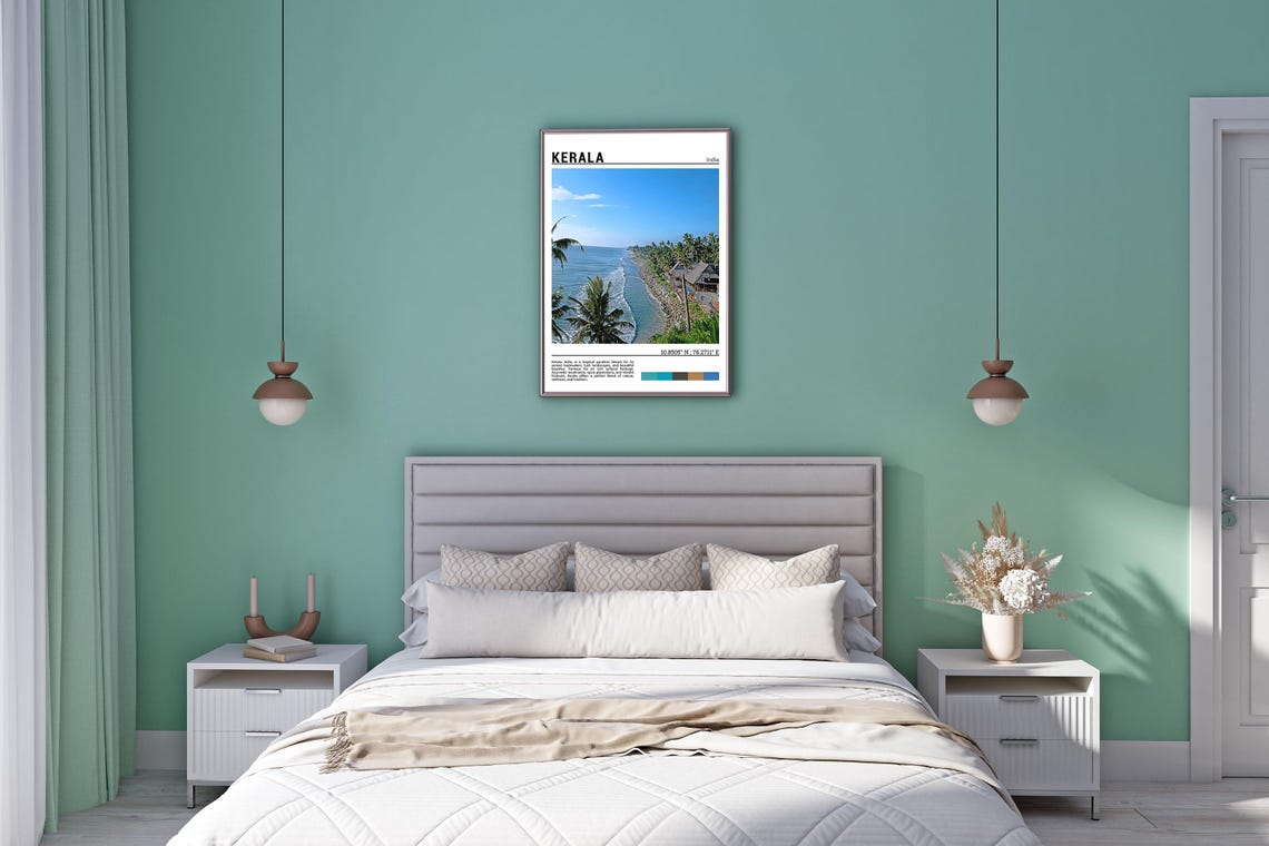 Kerala India Tropical Beach Cliffs Palm Coast Tropical Paradise Poster - Image 5