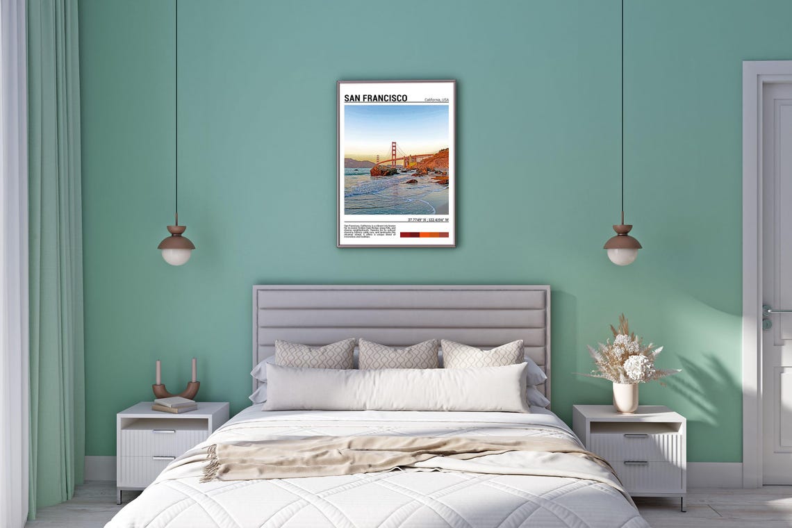 San Francisco Golden Gate Bridge Sunset Beach Waves Photo Poster - Image 5
