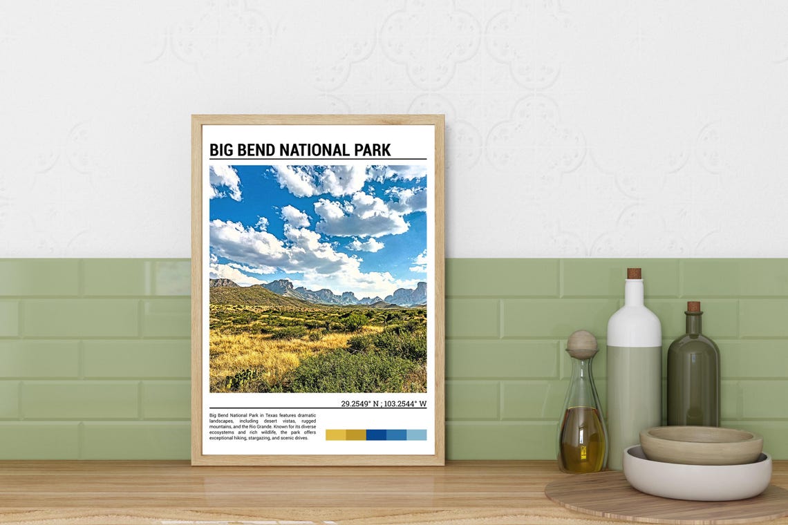 Big Bend National Park Texas Rugged Desert Mountains View Poster - Image 3