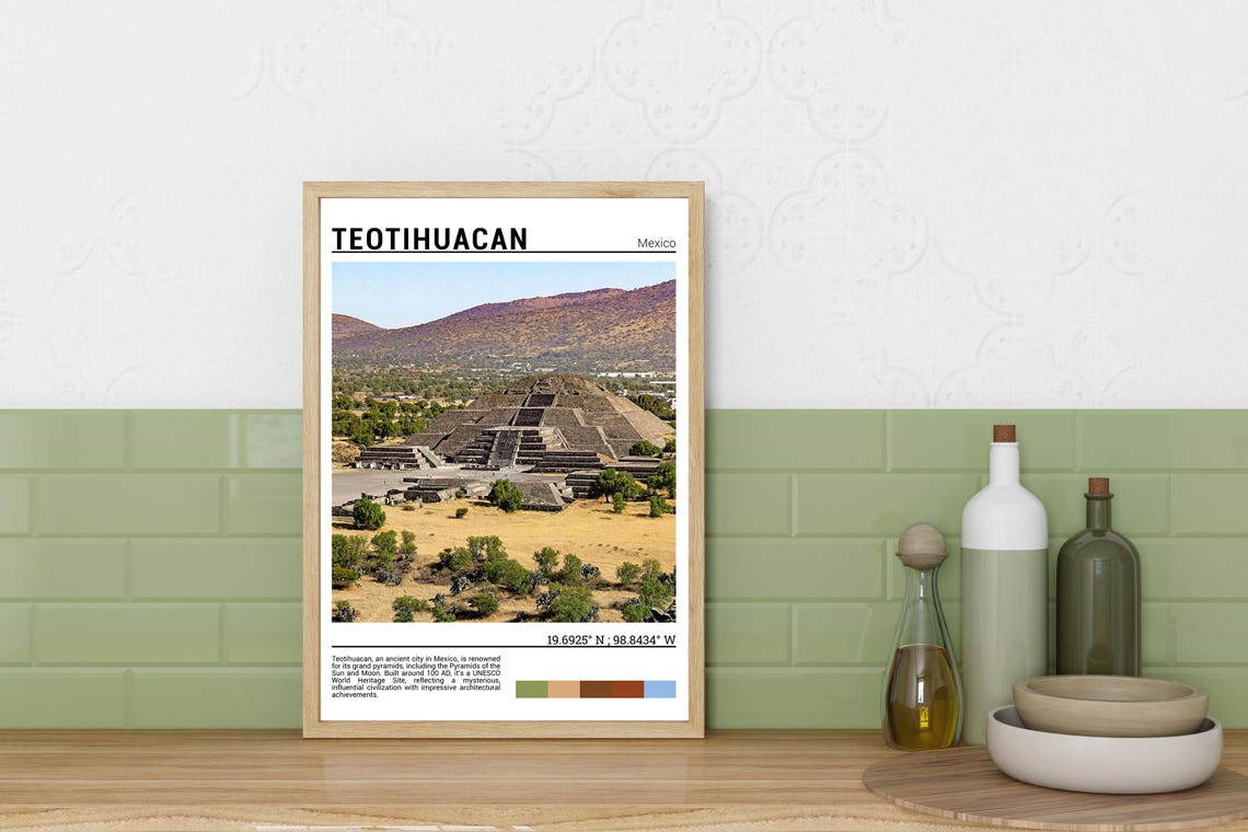 Teotihuacan Mexico Ancient Stepped Pyramid Desert Ruins Poster - Image 3