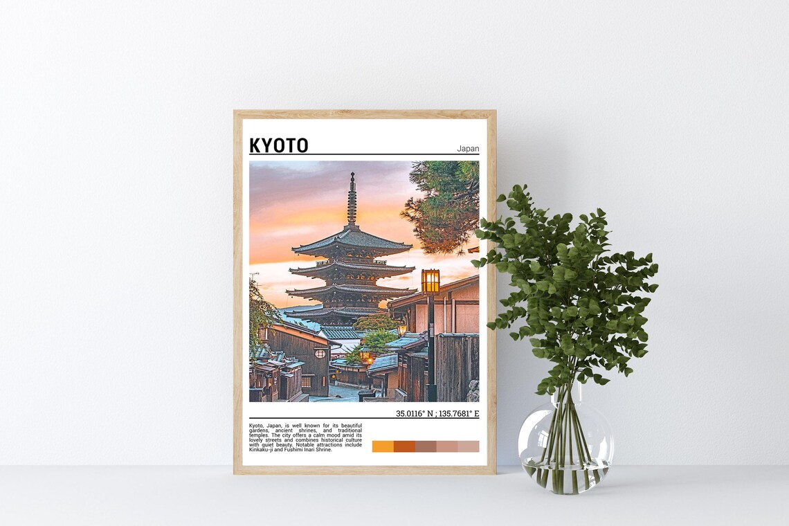 Kyoto Japan Yasaka Pagoda Sunset Old Town Street Photo Poster - Image 2