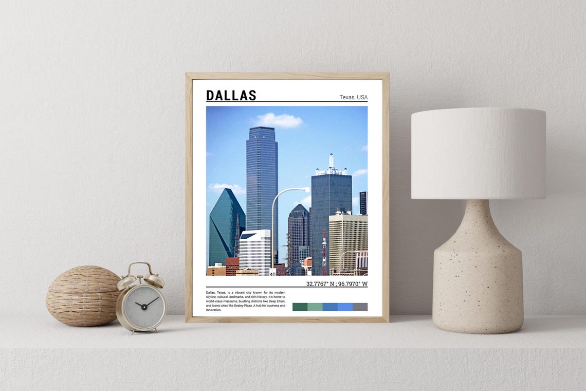 Dallas Print Dallas Poster Dallas Wall Art Dallas Travel Dallas Artwork Dallas Art Dallas Photo Texas Usa - Image 2