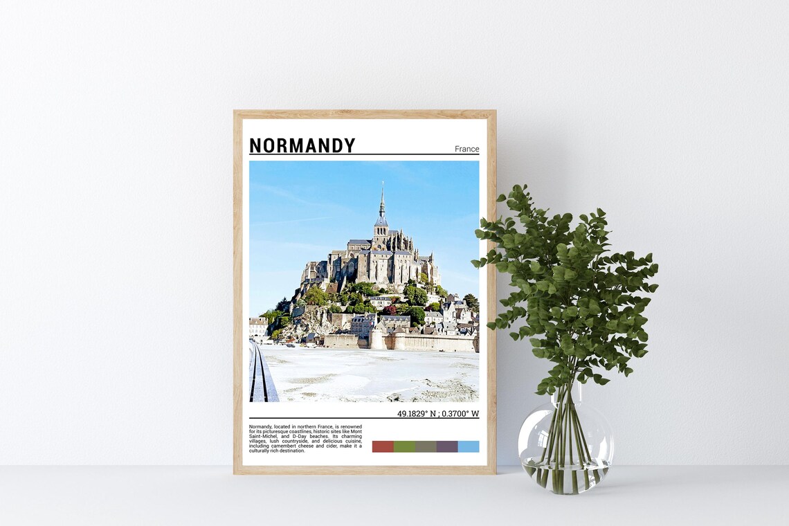 Normandy France Mont Saint Michel Tide Flats Historic Island Poster - Image 4