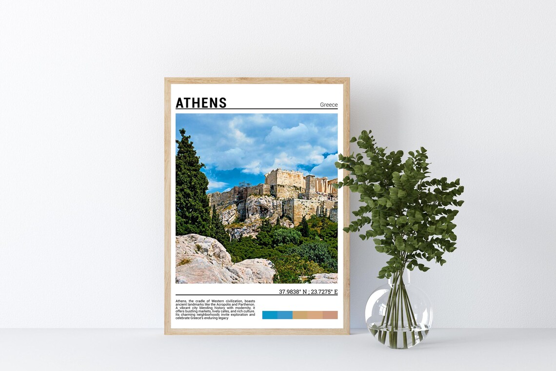 Athens Europe Travel Poster, Greece Artwork - Image 4