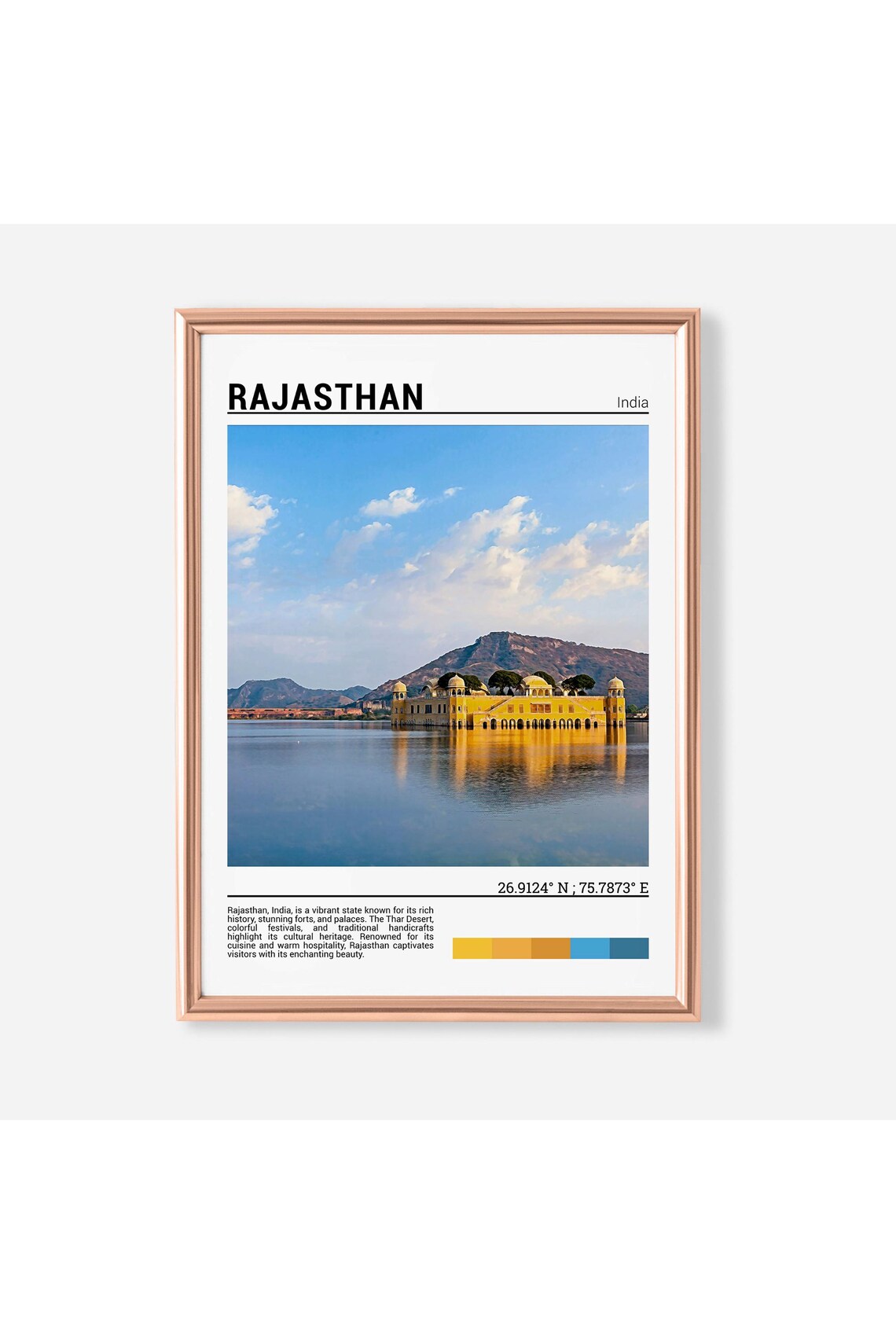 Rajasthan India Jal Mahal Water Palace Lake View Photo Poster