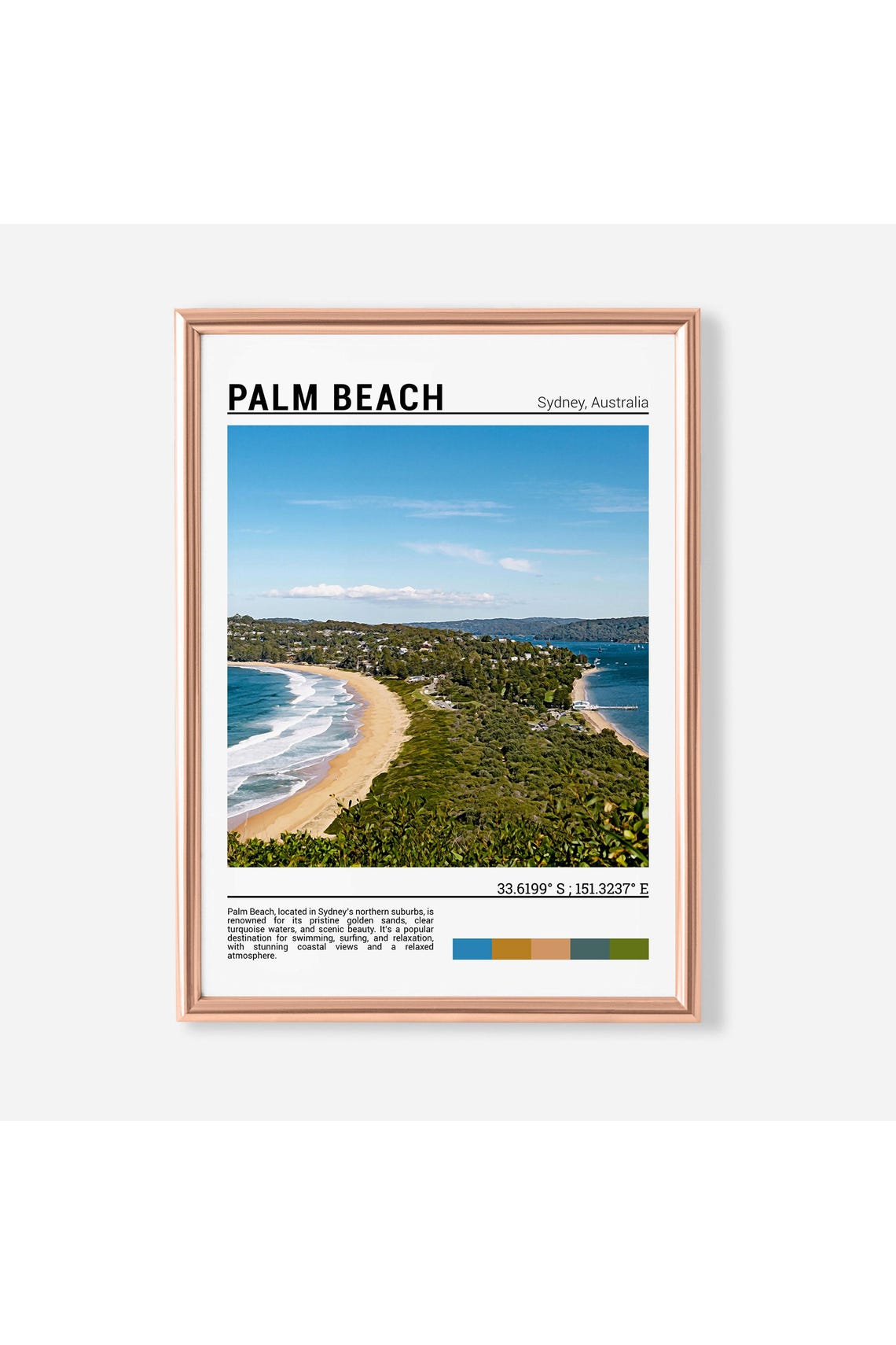 Palm Beach Sydney Australia Golden Sand Surf Beach Aerial Poster