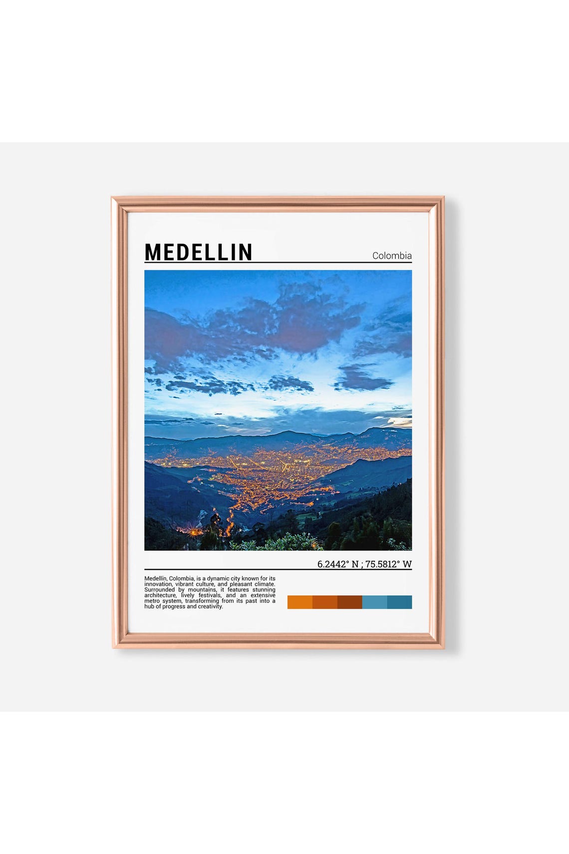 Medellin Colombia Poster Medellin Print Medellin Travel Poster Medellin Travel Gift Medellin Print Medellin Colombia