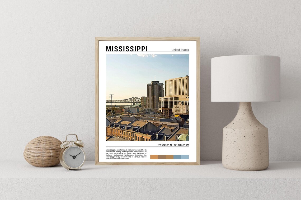 New Orleans Louisiana Skyline Bridge River City View Photo Poster - Image 2