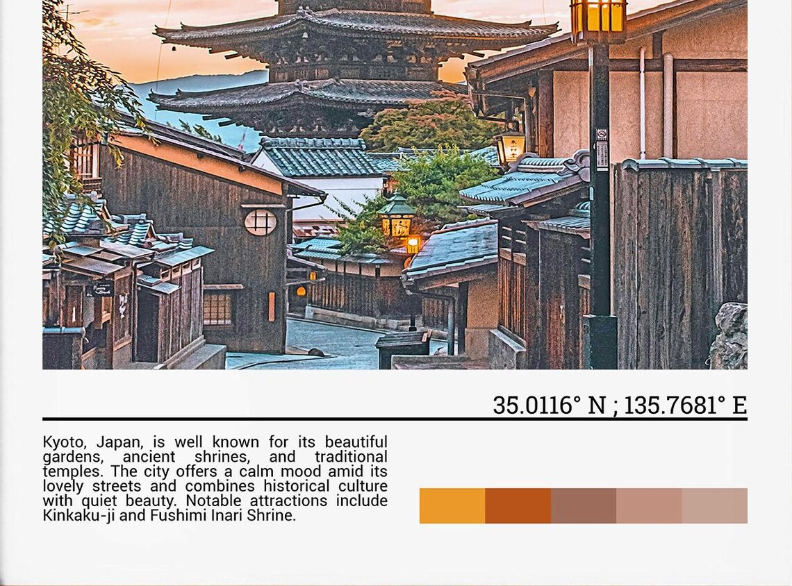 Kyoto Japan Yasaka Pagoda Sunset Old Town Street Photo Poster - Image 4