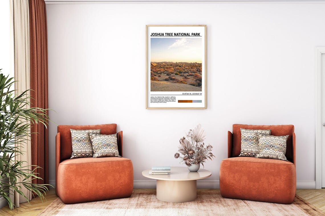 Joshua Tree National Park Desert Plain Golden Light Photo Poster - Image 7
