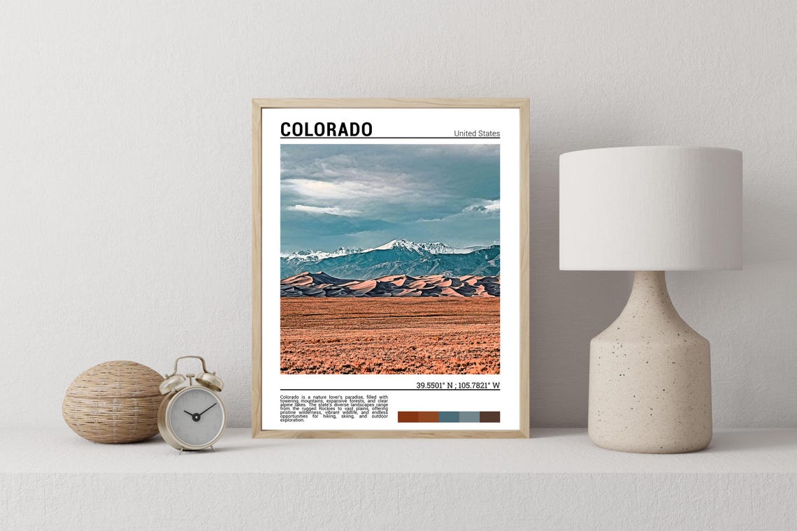 Colorado Great Sand Dunes Against Snowy Peaks Landscape Poster - Image 2