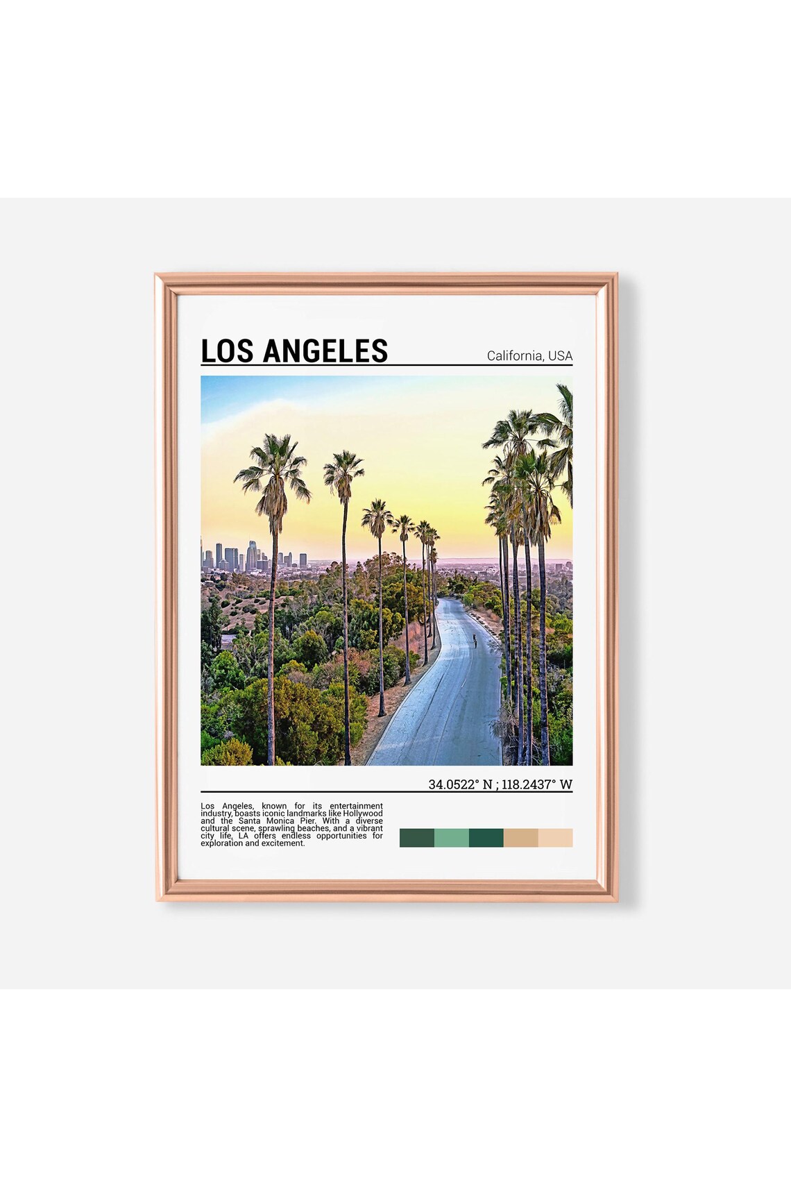 Los Angeles Travel Print, California Wall Art