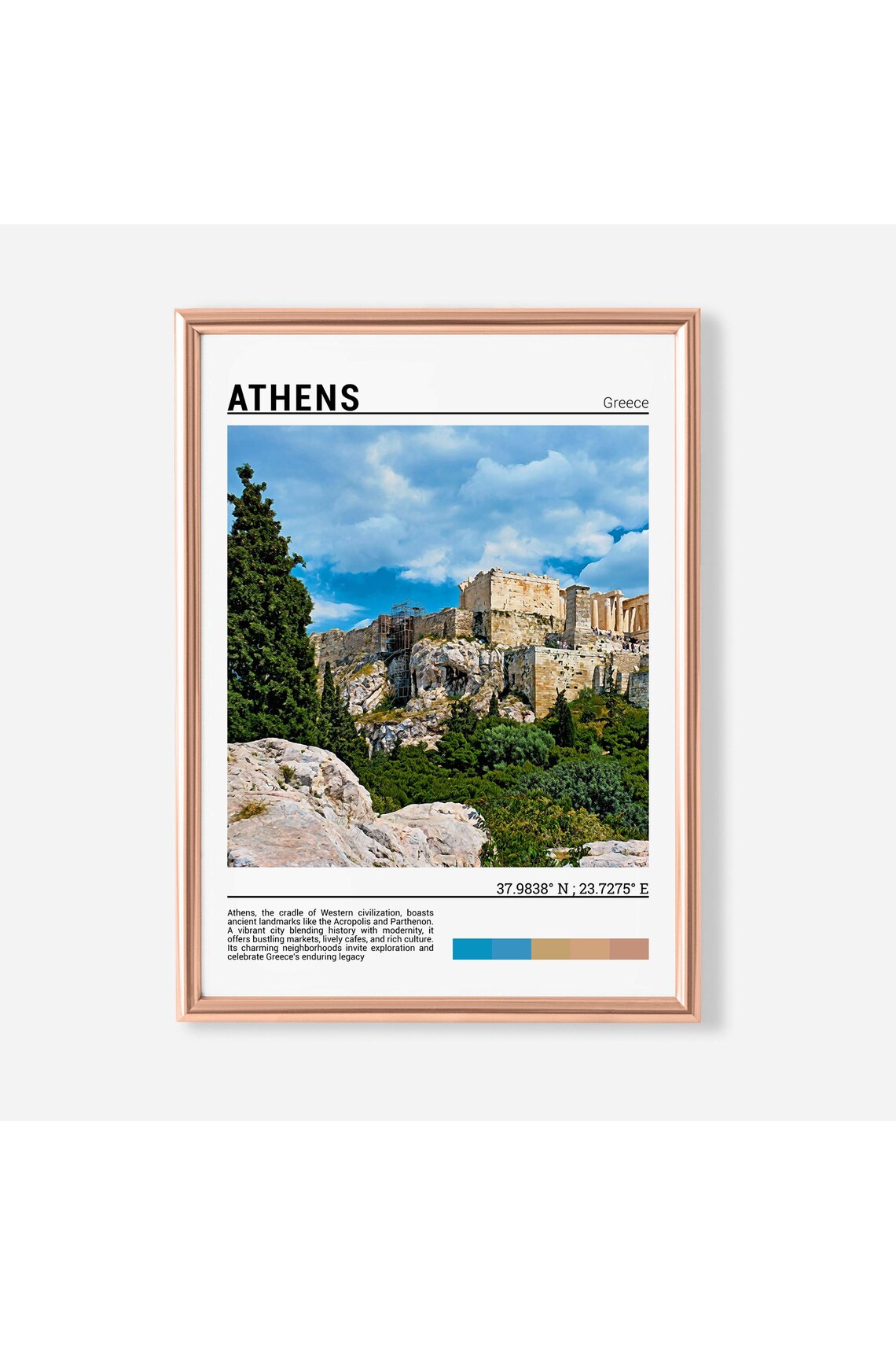 Athens Europe Travel Poster, Greece Artwork