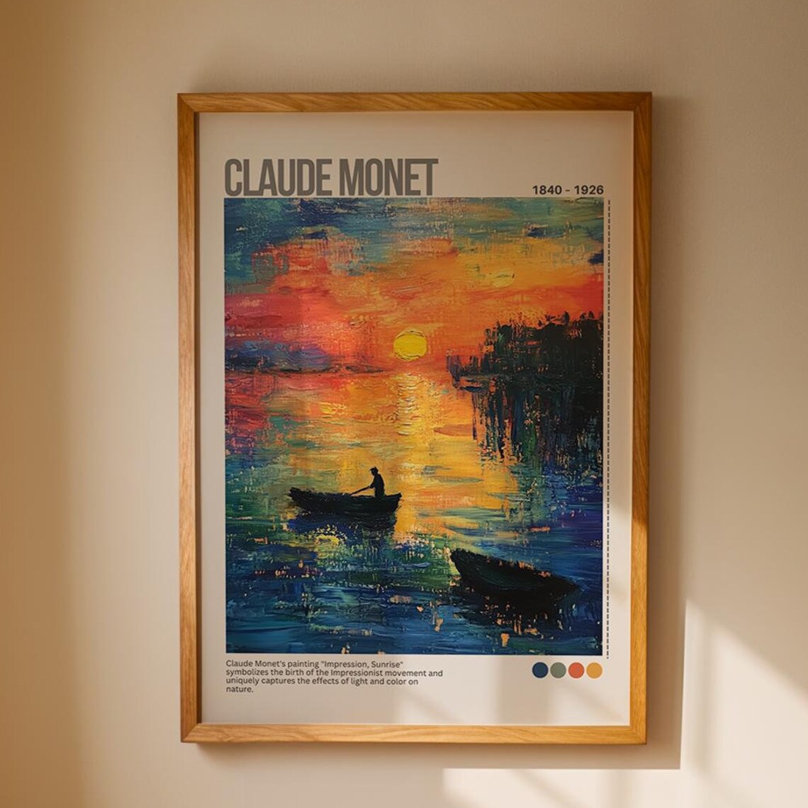Claude Monet Impression Sunrise Sea Impressionist Art Poster