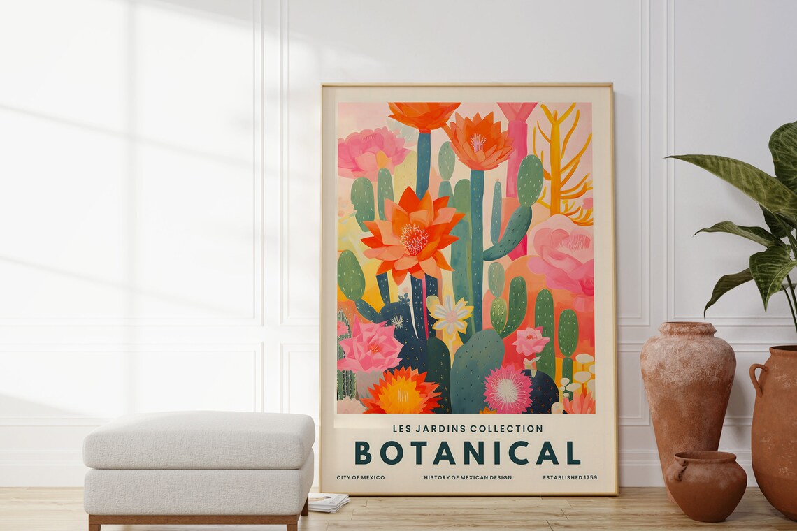 Colorful Cactus Botanical Art Print, Mexican Cacti - Image 3