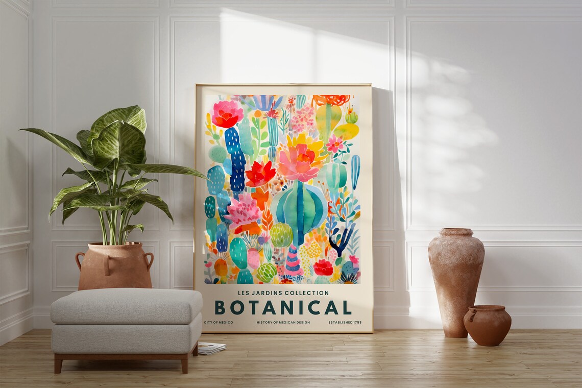 Colourful Cactus Botanical Collection Art Print - Image 2