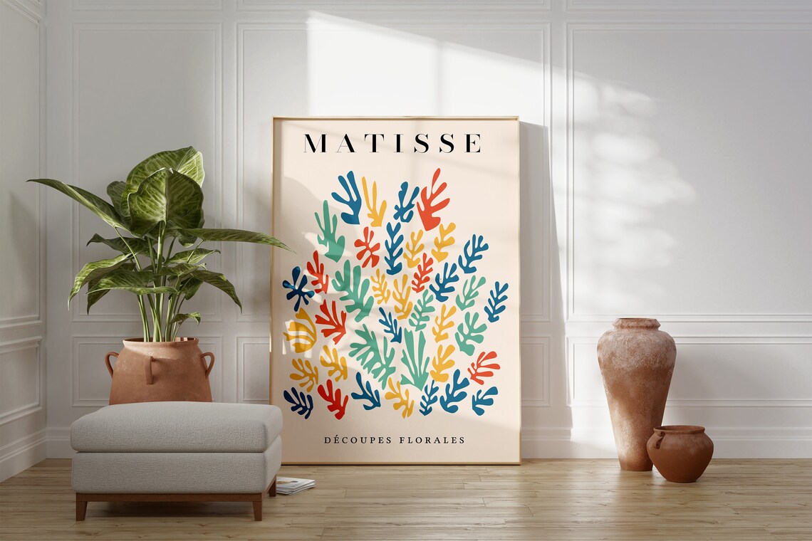 Henri Matisse Découpes Florales Colorful Paper Cut Outs Abstract Wall Art - Image 2