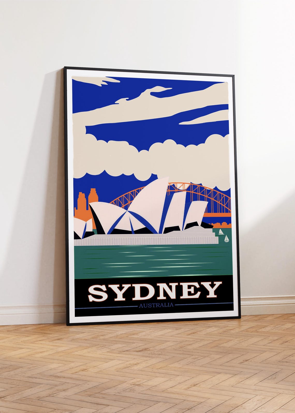 Sydney Australia Minimalist Travel Poster Opera House Harbour Bridge - Image 2