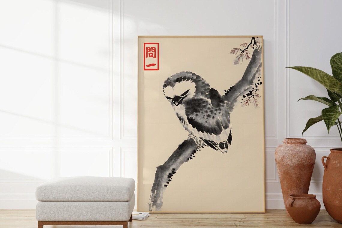 Hoji Owl Vintage Japanese Art Print, Minimalist - Image 4
