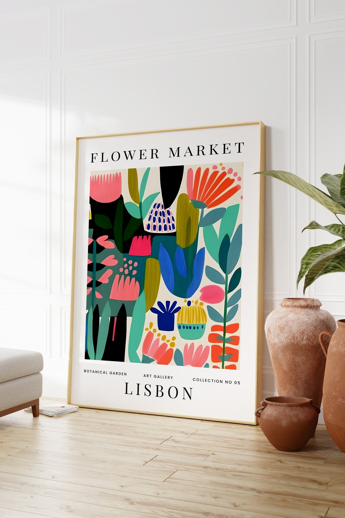 Lisbon Flower Market, Minimalist Botanical Art Print - Image 3
